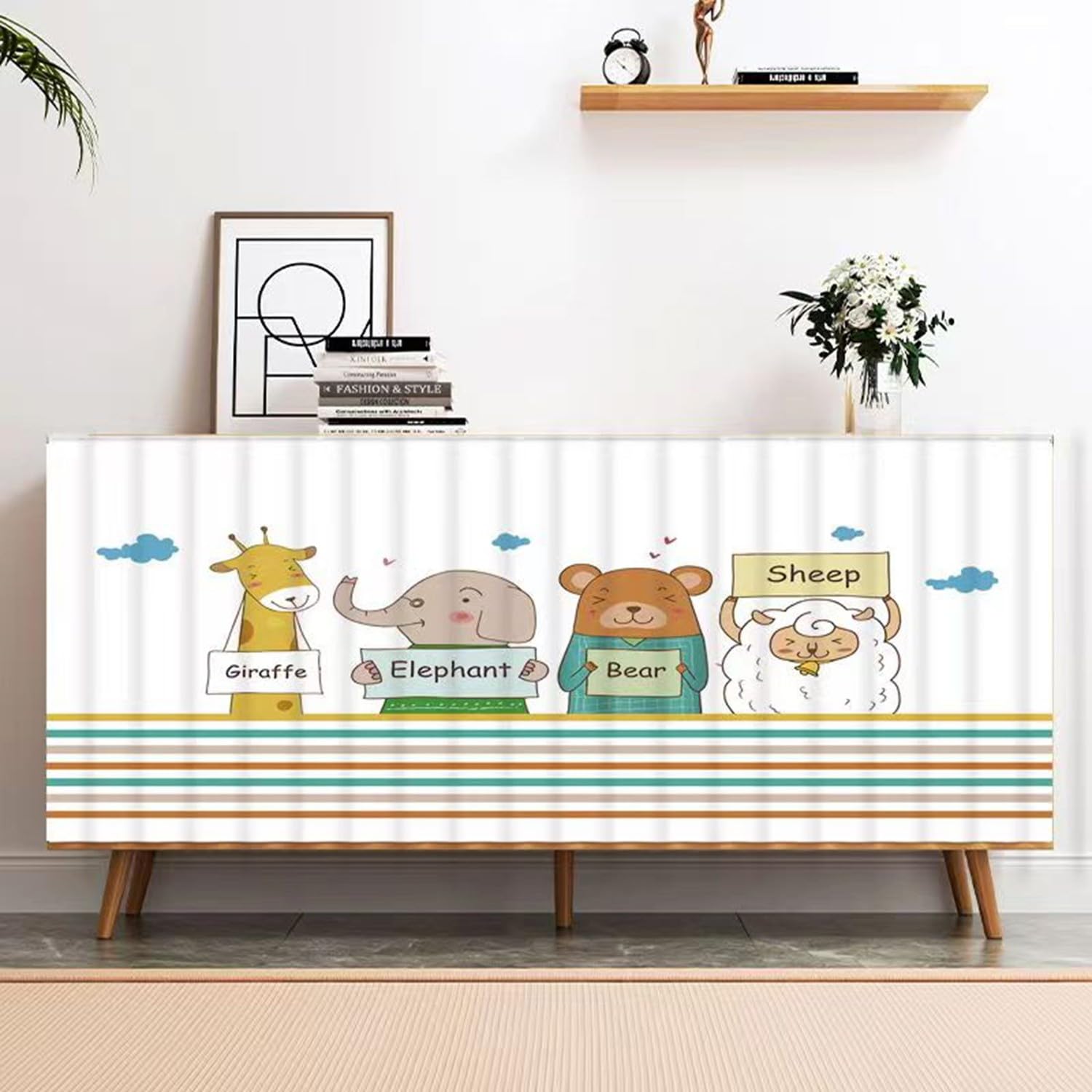 BLUEZY Kitchen Curtain under the Sink, Kitchen Curtain, Curtain Dustproof for Storage Cabinets, Privacy Protected, Dustproof for Shoe Cabinets, Cabinets, Bookcase, Shelf A14,W110*H70cm