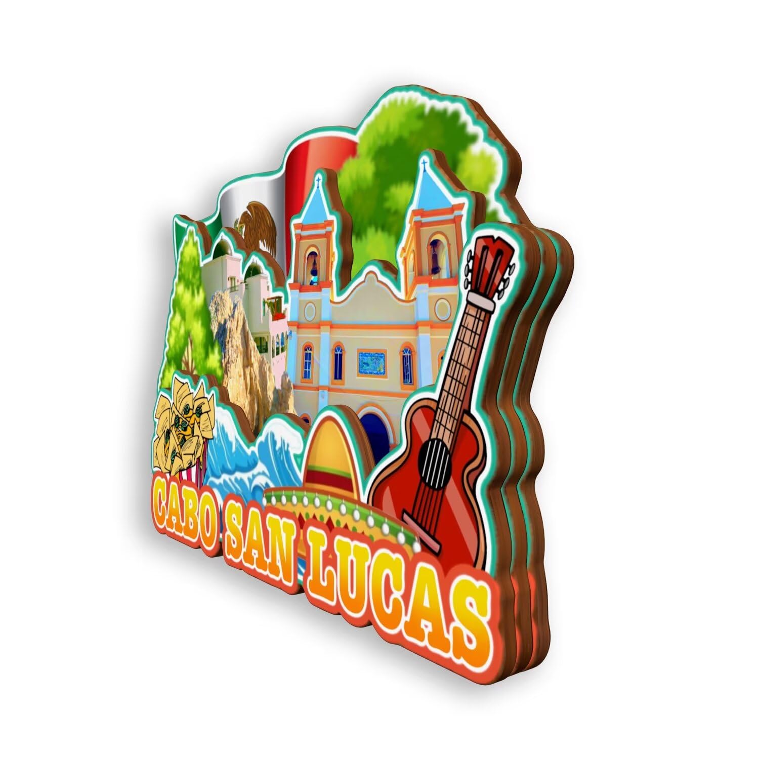 Imán De Nevera Tulum México | Recuerdo De Viaje Decorativo En MDF 1.2 Cm | Aprox. 7.6x10.2 Cm