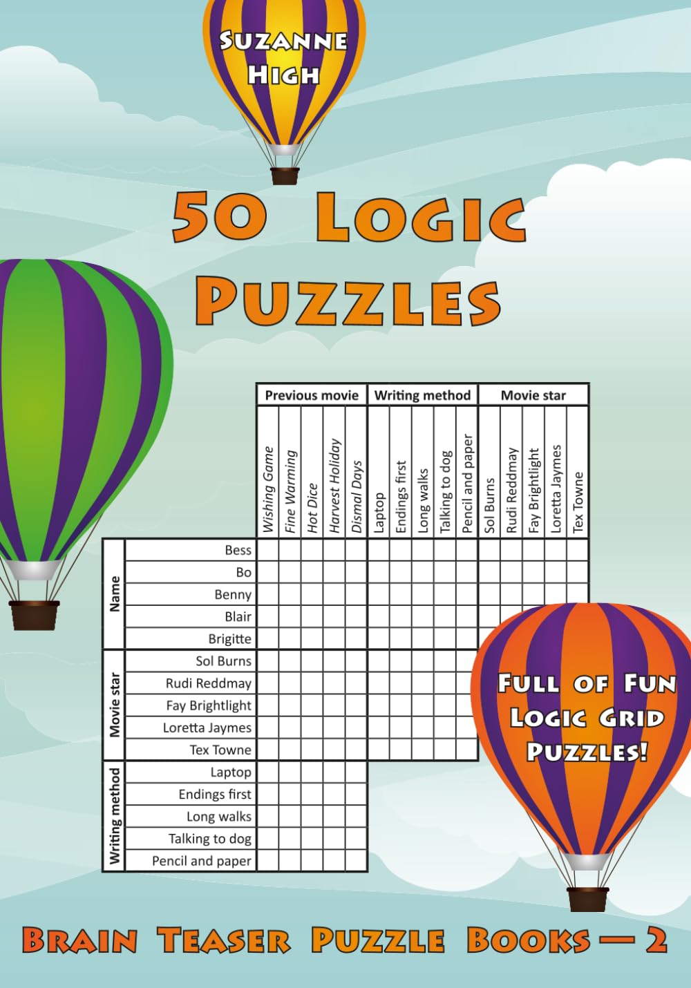 50 Logic Puzzles: Full of Fun Logic Grid Puzzles! (Brain Teaser Puzzle Books)