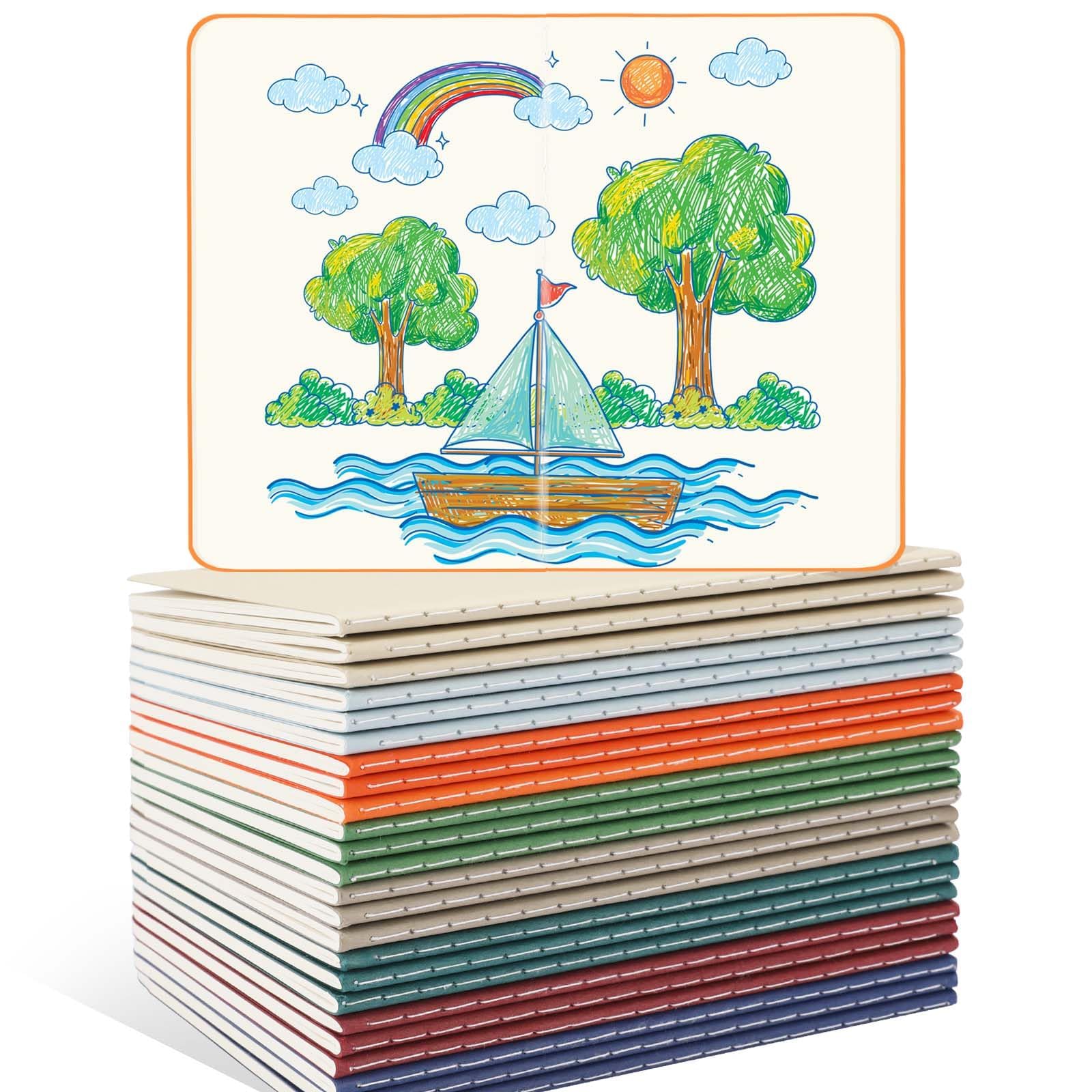 Oucaru 24 kleine Notizbücher, Großpackung, Mini-Taschen-Notizbücher, 8,9 x 14 cm, blanko