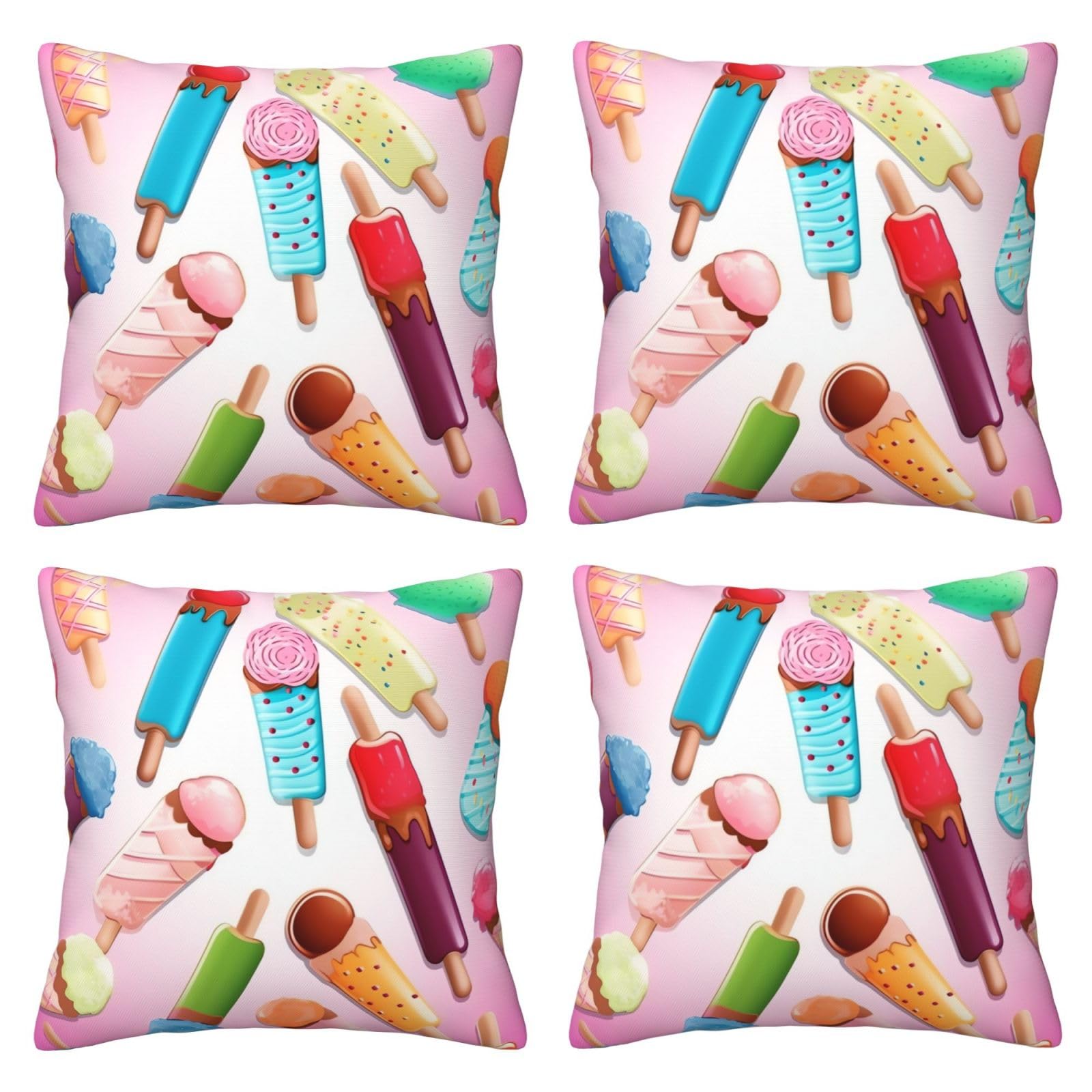Housse de coussin colorée crème glacée BAFAFA taie d'oreiller douce 40x40 cm
