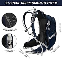 Vista 3 de IX INOXTO Mochila de hidratación de 20 L, impermeable, con marco interno para senderismo, con bolsa de agua de hidratación de 2 litros y cubierta