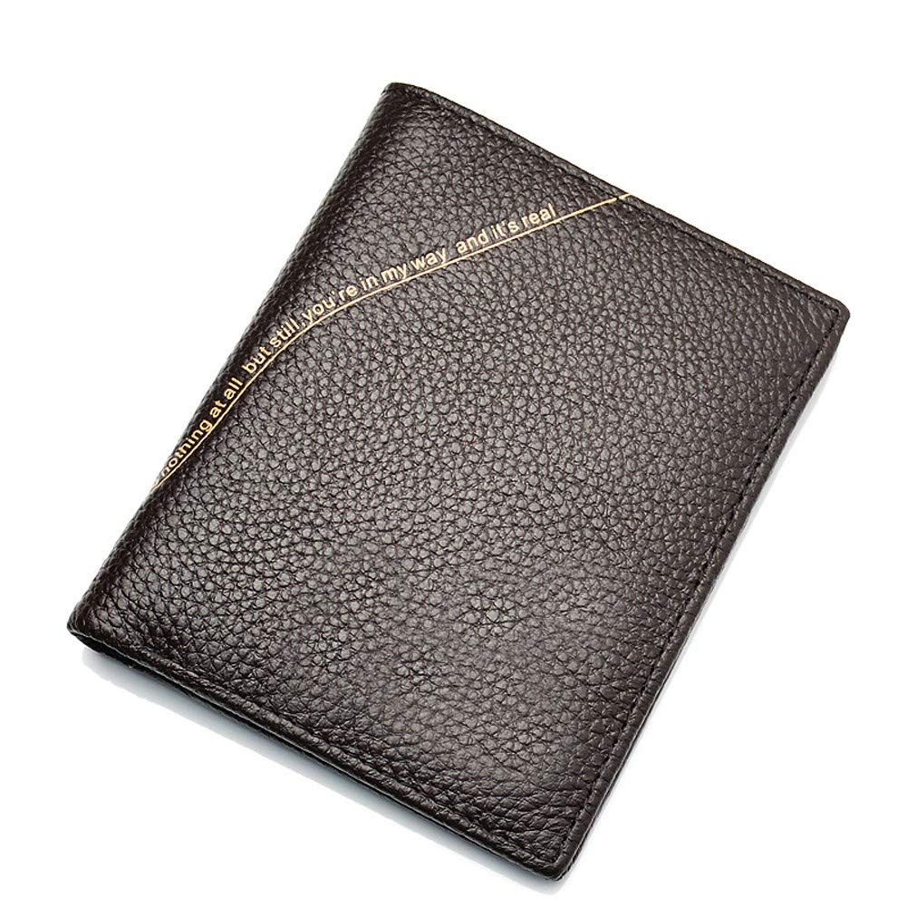 RcnryShort Purse for Couples, 6-Card Wallet for Scalp, Fashionable and Beautiful, Showing Taste, All-Leather Wallet for The Other Half, Black and Brown,Brown