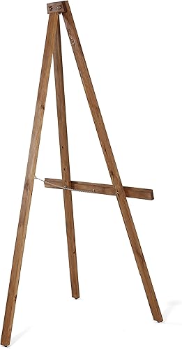 Miniatura 9 de M&T Displays Caballete de arte rústico de madera oscura, soporte de altura ajustable, trípode de madera para dibujo, pintura, soporte de lienzo,