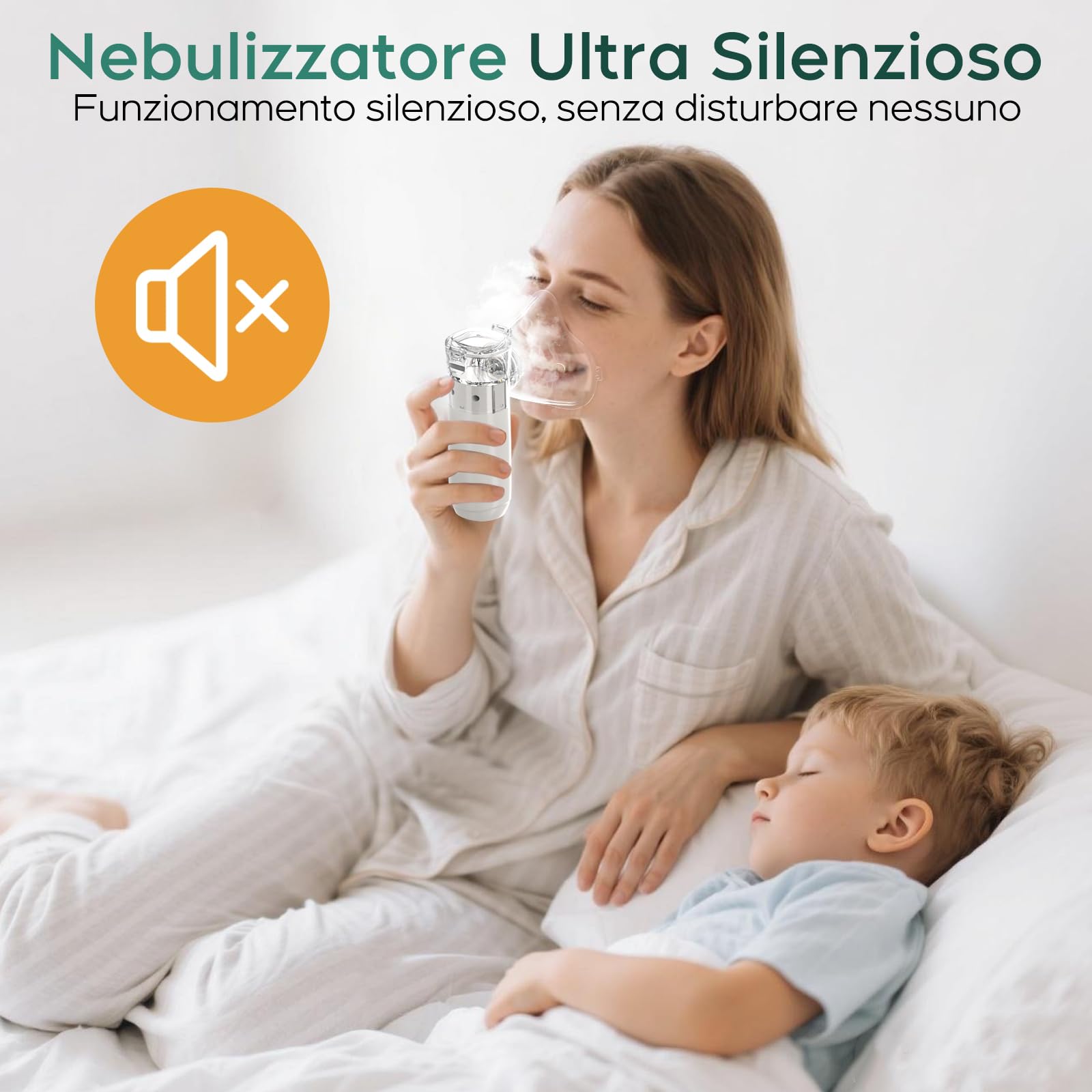 Nebulisateur Inhalateur pour Adultes et Enfants, Berrlly Aerosol Portable, Autonettoyante, Intelligent Affichage Numérique Nébuliseur Silencieux Rechargeable pour la Maison et les Voyages