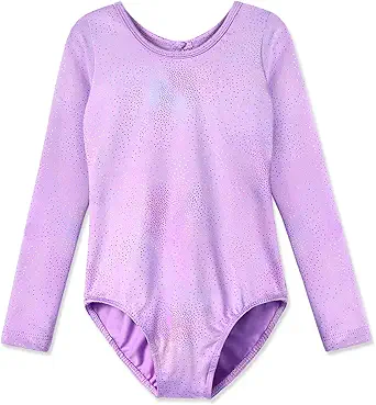 HOZIY Leotards for Girls Ballet Gymnastics Sleeveless Long Sleeve Colorful Sparkles Aqua Blue Pink Purple Solid