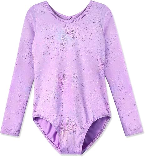 HOZIY Leotards for Girls Ballet Gymnastics Sleeveless Long Sleeve Colorful Sparkles Aqua Blue Pink Purple Solid