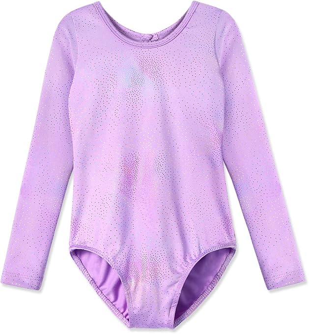HOZIY Leotards for Girls Ballet Gymnastics Sleeveless Long Sleeve Colorful Sparkles Aqua Blue Pink Purple Solid