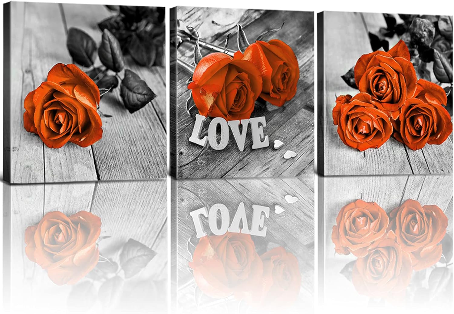 Orange Rose Flowers Wall Decor Black and White Still Sale Canvas Art Spring new work one after another