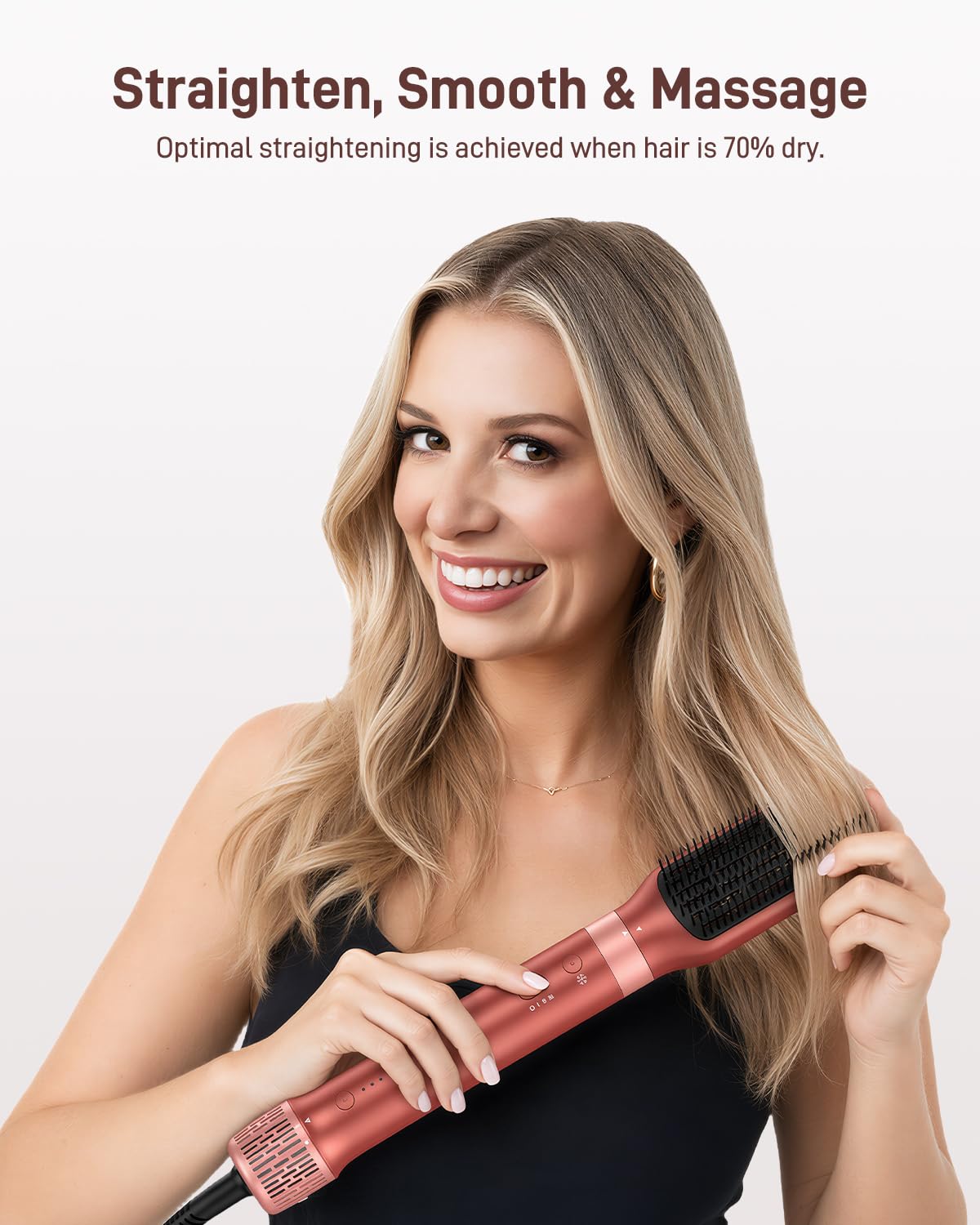 HITTIONA 6 w 1 Airstyler, automatyczna lokówka do włosów i suszarka jonowa High-Speed, szczotka z ciepłym powietrzem, szczotka do prostowania, szczotka do objętości, stylizacja włosów dla kobiet, na
