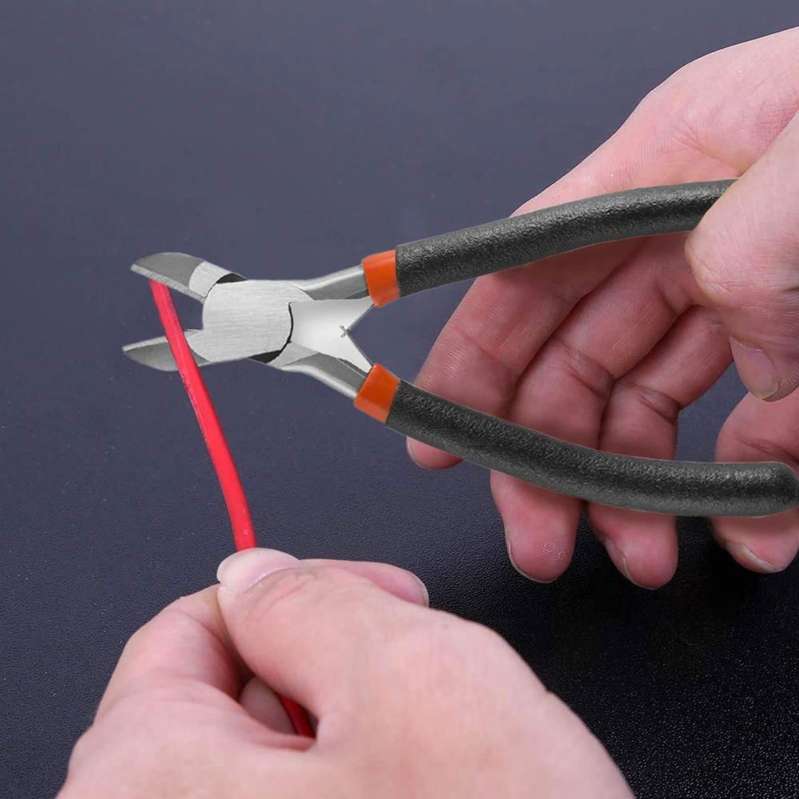 JINGYAN Alicates universales 1pc Electronic Tongs Diagonal Side Cutting Pincers Cable Wire Cutter Repair Precision Pliers Set Clamp(Yellow)