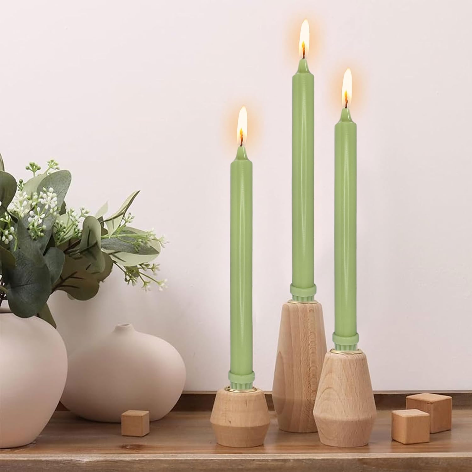 NJAO HOO Colored Spiral Taper Candles 10 Inch Twisted Candlesticks Unscented Tapered Candles for Home Dinner Thanksgiving Decorations Halloween Party