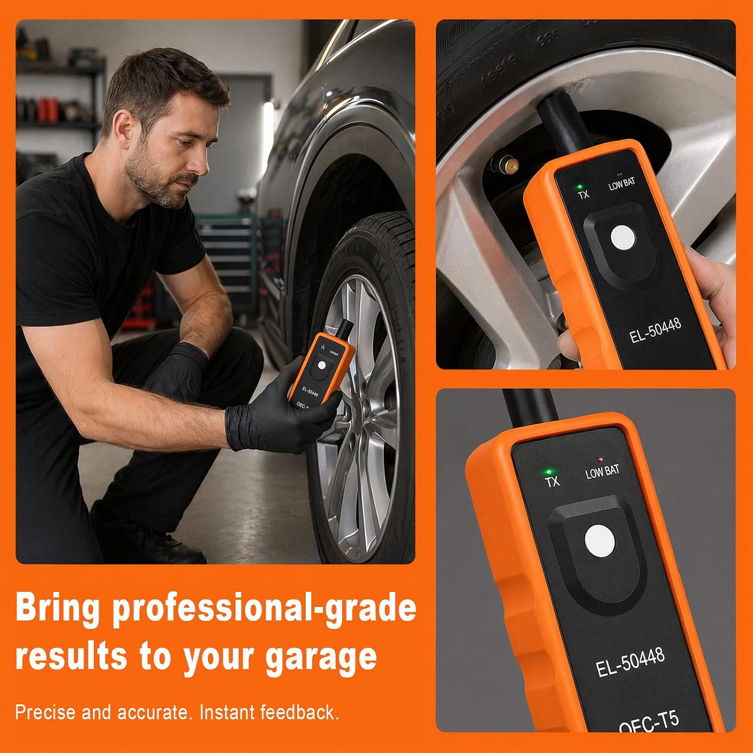 Tire Pressure Monitoring System Reset Tool, OEC-T5 EL-50448 Automotive Tire Monitoring System Activation Reset Tool, One-Button TPMS Relearn Tools for Most Series Vehicles
