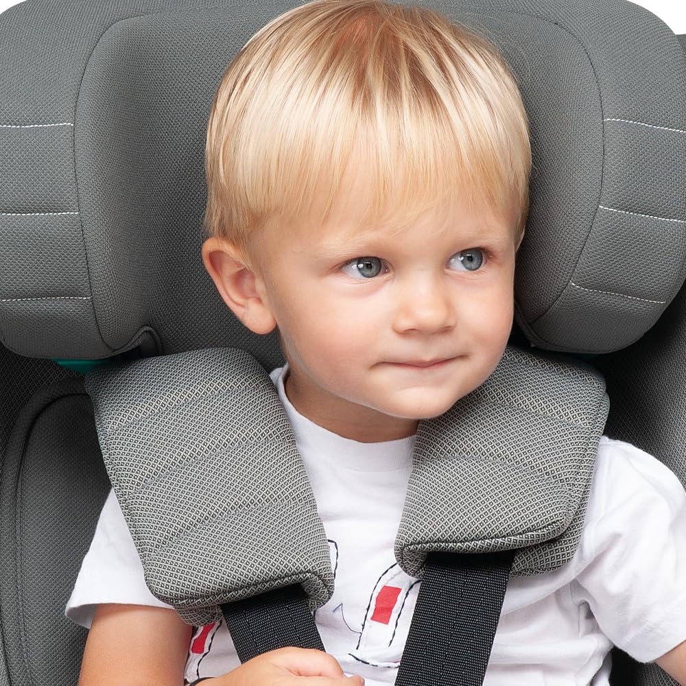 Foppapedretti FP360 Quick i-Size, Seduta Girevole a 360°, per bambini da 40 a 150 cm di altezza, 0-12 anni, conforme ECE R129, Fissaggio Dualfix (Isofix e non), Safe Body Protection, Grey