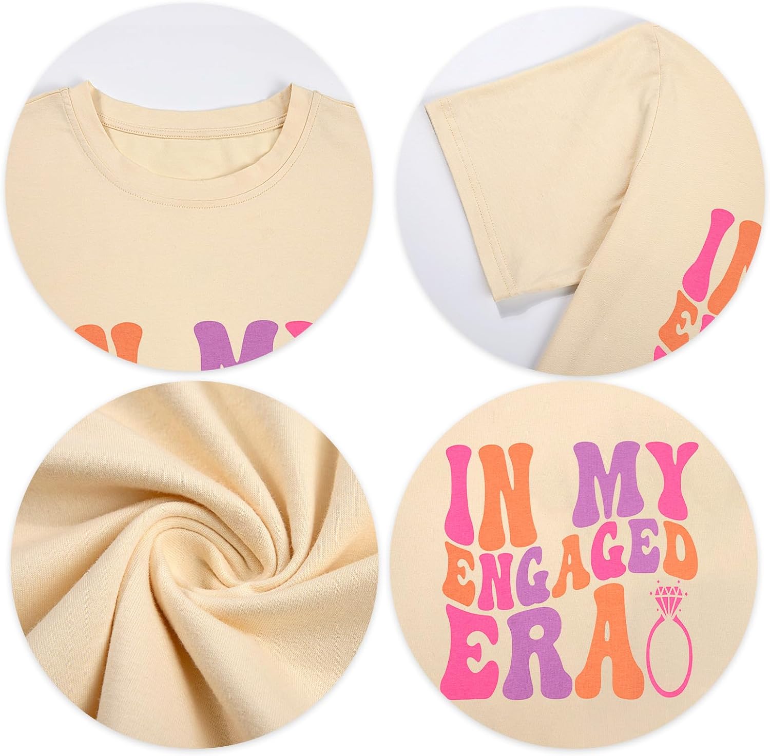 Women Bride Shirt in My Engaged Shirts Engagement Tee Fiance Tshirt Groovy Bride Bachelorette Tee Bridal Shower Tops - Image 8