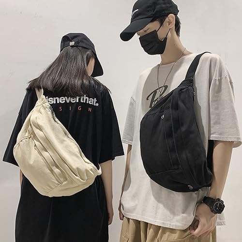 Miniatura 9 de Riñonera cruzada para mujeres y hombres, riñonera grande con correa ajustable para entrenamiento, viajes, deportes, correr, Marrón, Bolso bandolera