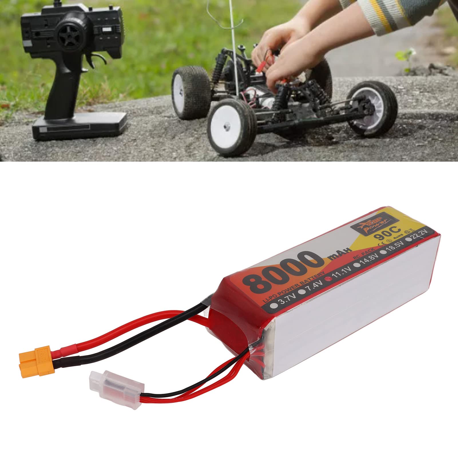 Batería Lipo de alta capacidad de 11.1 V 8000 mAh 90C para coches RC, funda rígida 3S con conector XT60 para drones de carreras y vehículos todoterreno