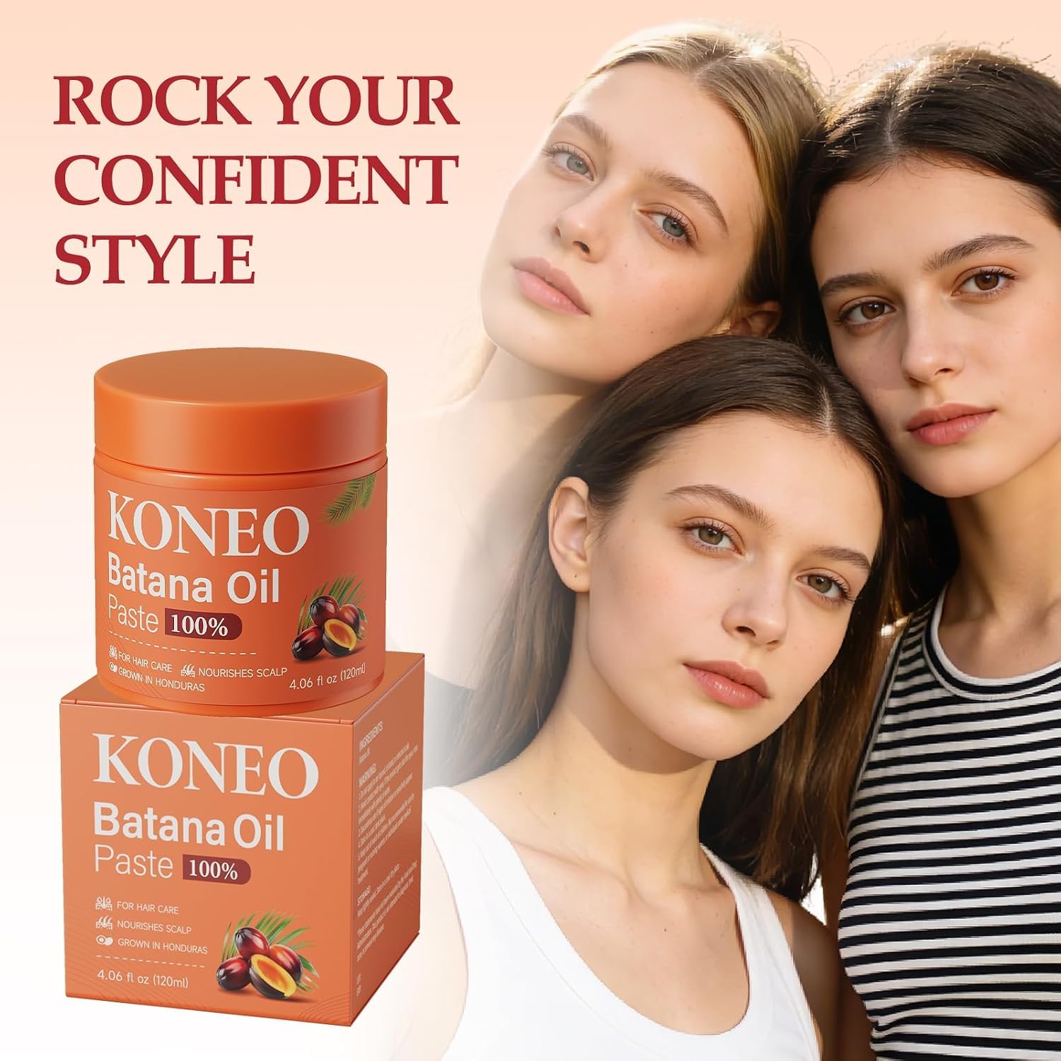 KONEO Pure Batana Oil Hair Cream, Raw Paste, 4.06 fl oz