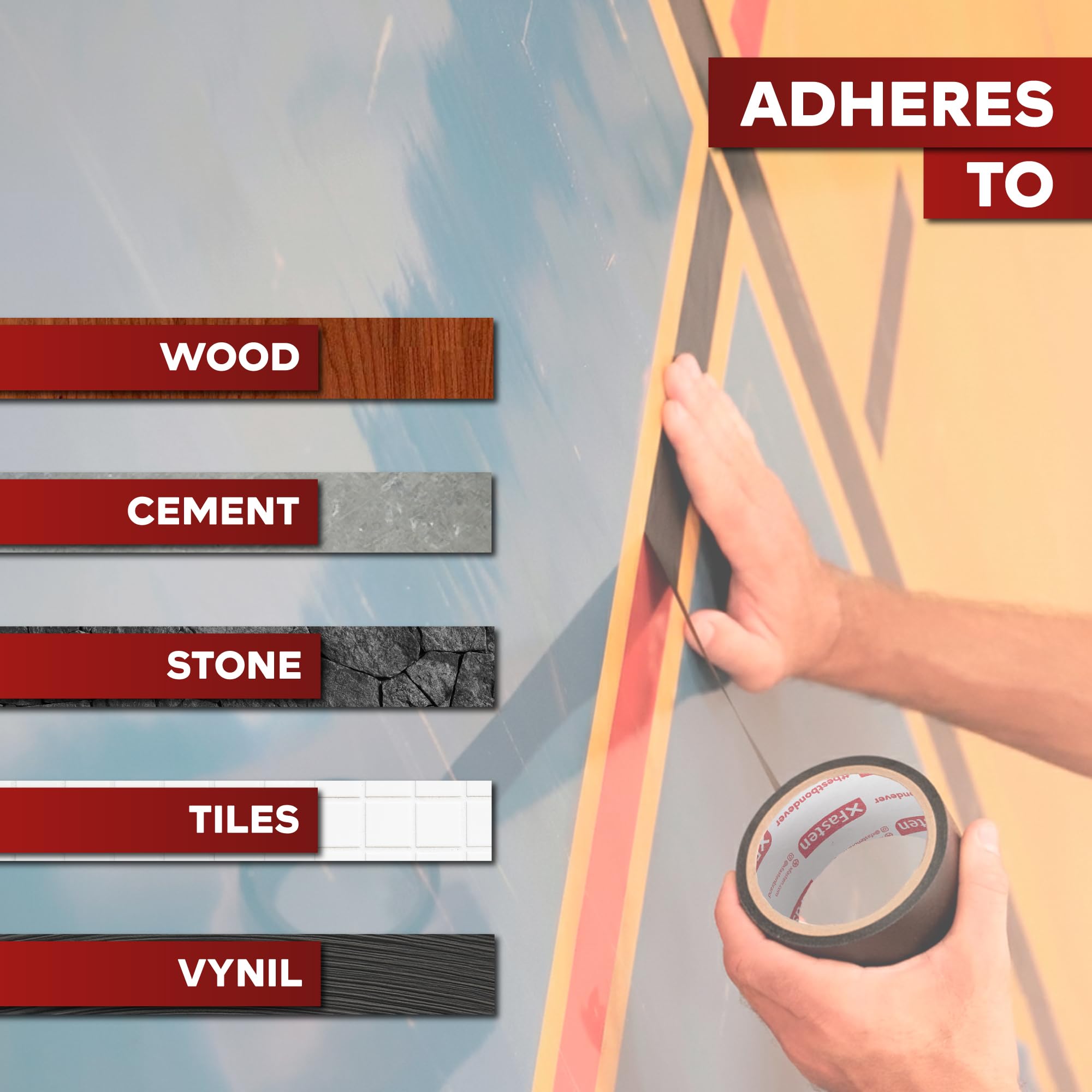 Snapklik.com : XFasten Vinyl Floor Tape Black, 2 Inch X 36 Yards, Gym ...