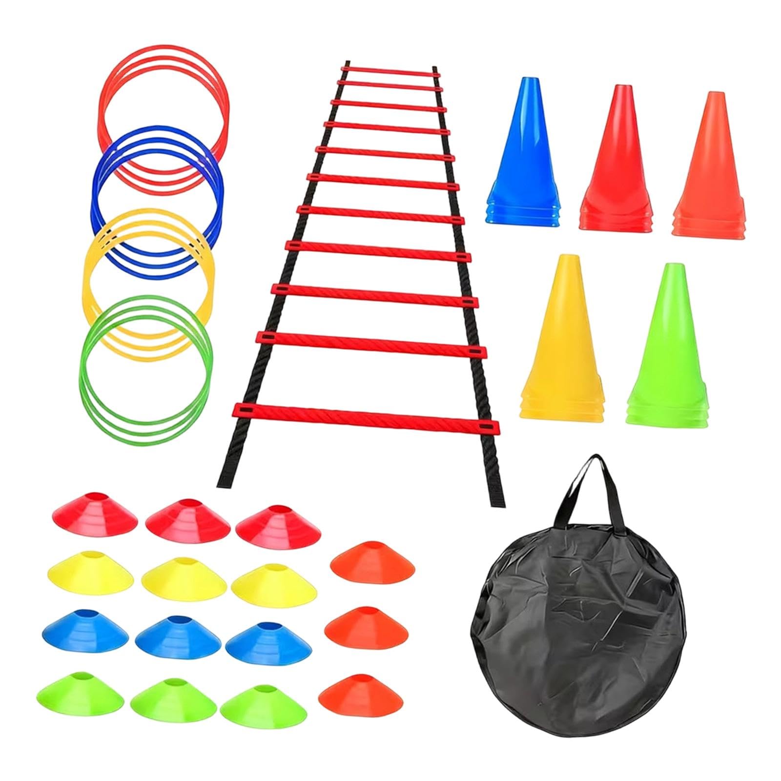 Agility Ladder Portable Staircase Balance Jumping Obstacles Adjustable Rungs 44 Piece Red-image-27