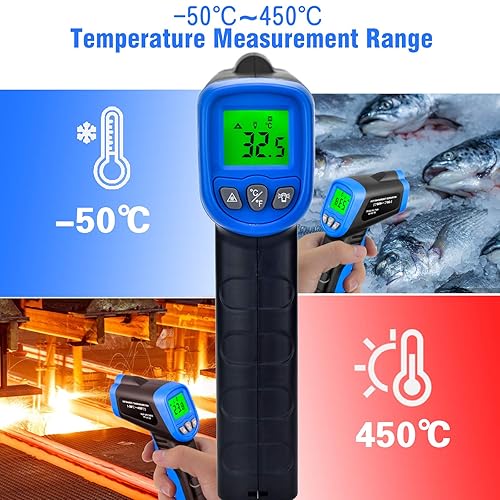Miniatura 2 de Pistola de termómetro infrarrojo, pistola de temperatura INFURIDER mide la temperatura de -58  a 842  con pantalla retroiluminada, pistola