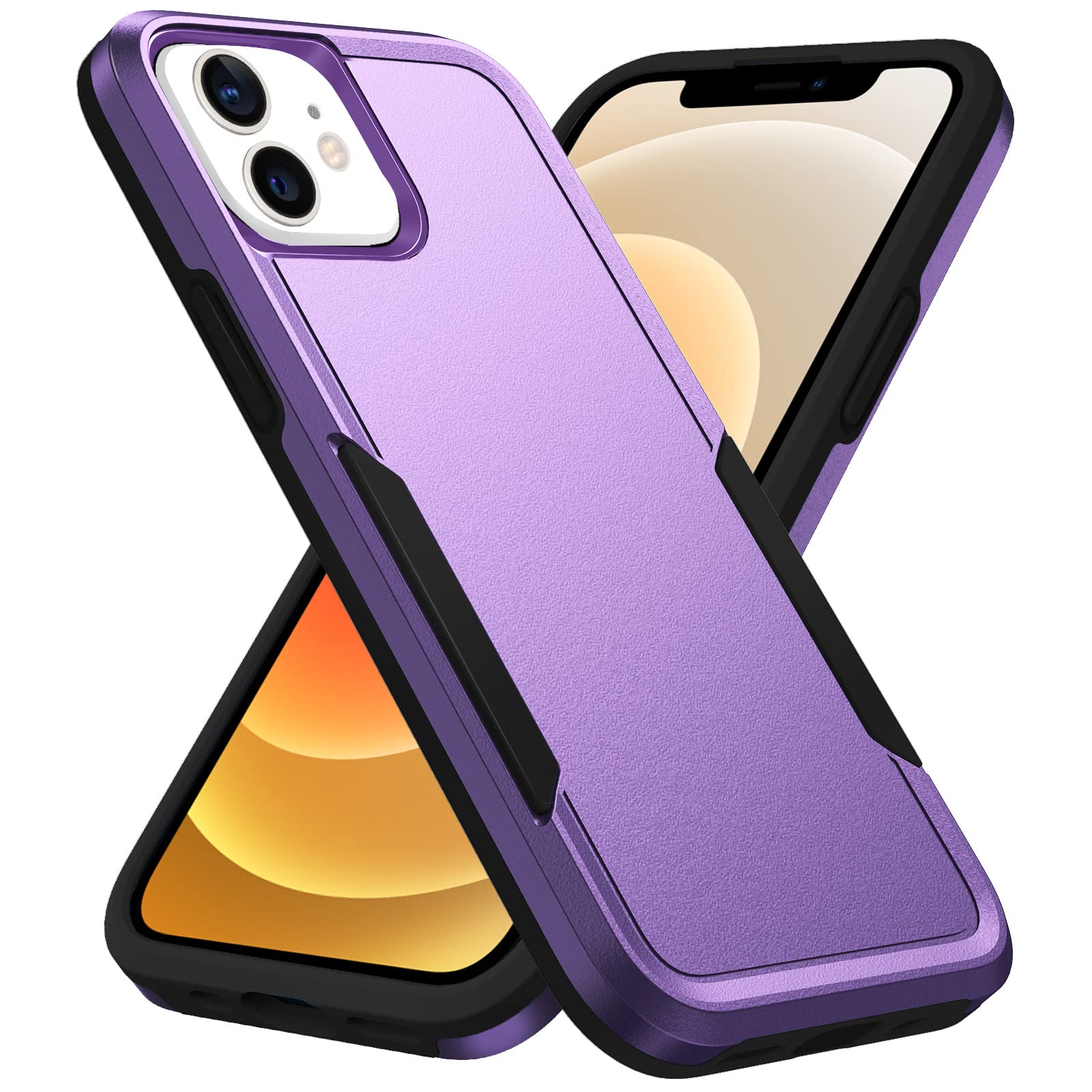 Hsefo Designed for iPhone 12 Case and iPhone 12 Pro Case, Heavy Duty Protection Shockproof Dropproof Dustproof Anti-Scratch Phone Case Cover for iPhone 12 and 12 Pro -Purple