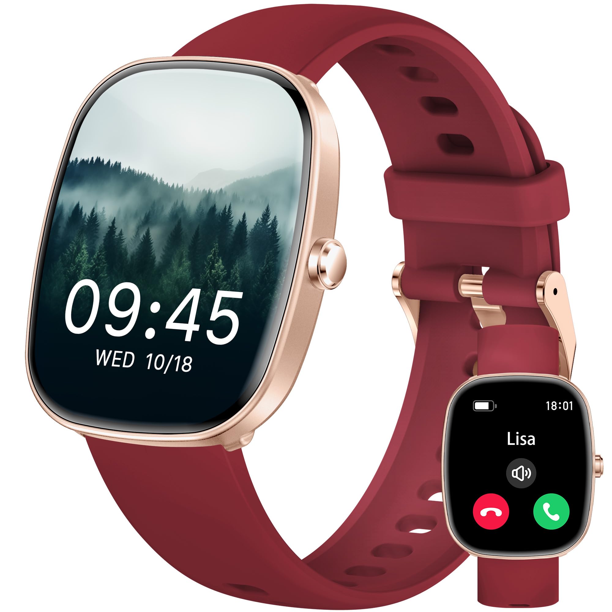 Smartwatch Uomo Donna (Rispondi/Effettua Chiamate), 1.83" Orologio Smartwatch con Contapassi/Sonno/SpO2/Cardiofrequenzimetro, 100+ Modalità Sportive, IP68 Impermeabile Fitness Tracker per iOS Android