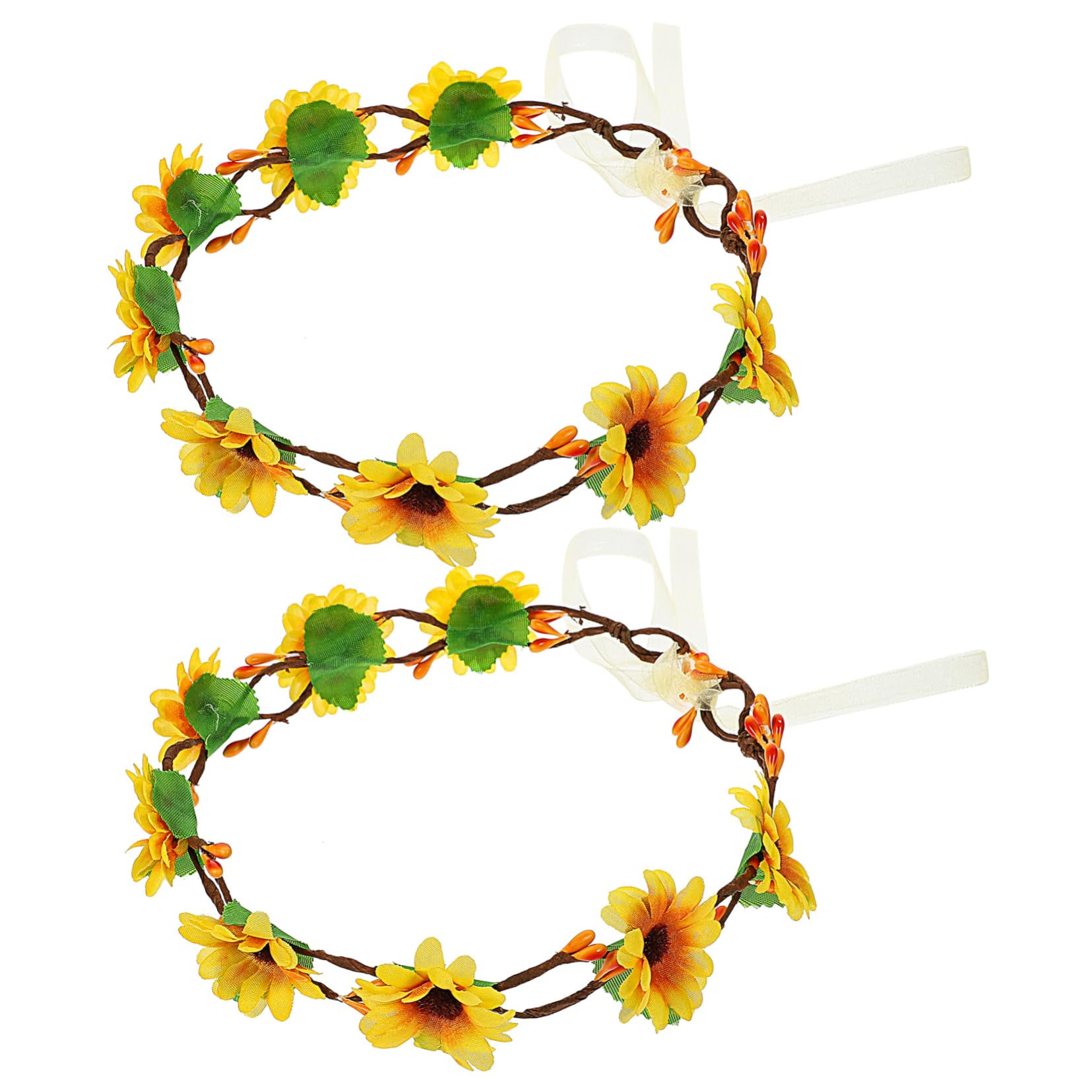 Healeved 2 Pièces Fleurs Bandeau Élégant pour Fête Plage et Photographie