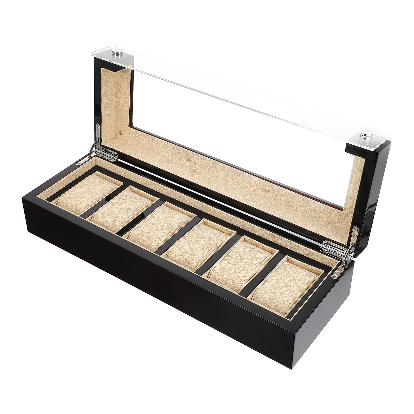 GALPADA Vitrina para Relojes Caja de Almacenamiento para Relojes de Pulsera Madera Negra Organizador de Almacenamiento