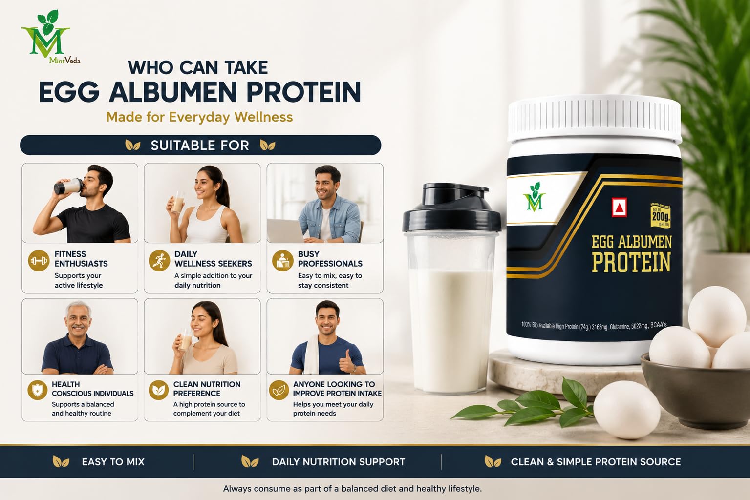Egg Albumen Powder | Pure Egg White Protein | Zero Fat, Zero Sugar | support Digestion, Lean Muscle Support, Muscle Recovery Pack of 1 (200 gm) — Amazon image 6