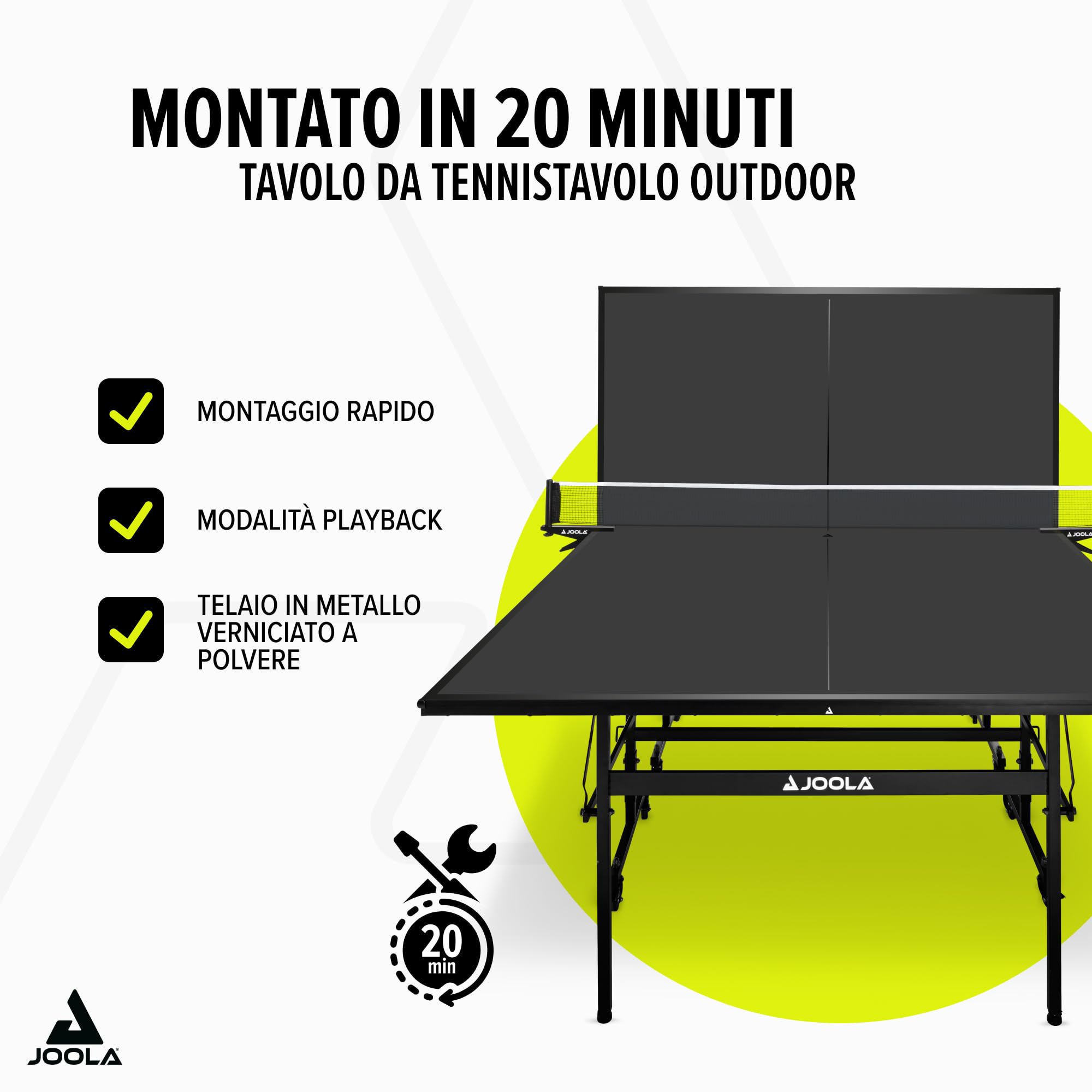JOOLA Inside 13 Tavolo da Ping Pong per Interni, Base Pieghevole, Montaggio Rapido, Rete Inclusa, 274 x 152.5 x 76 cm