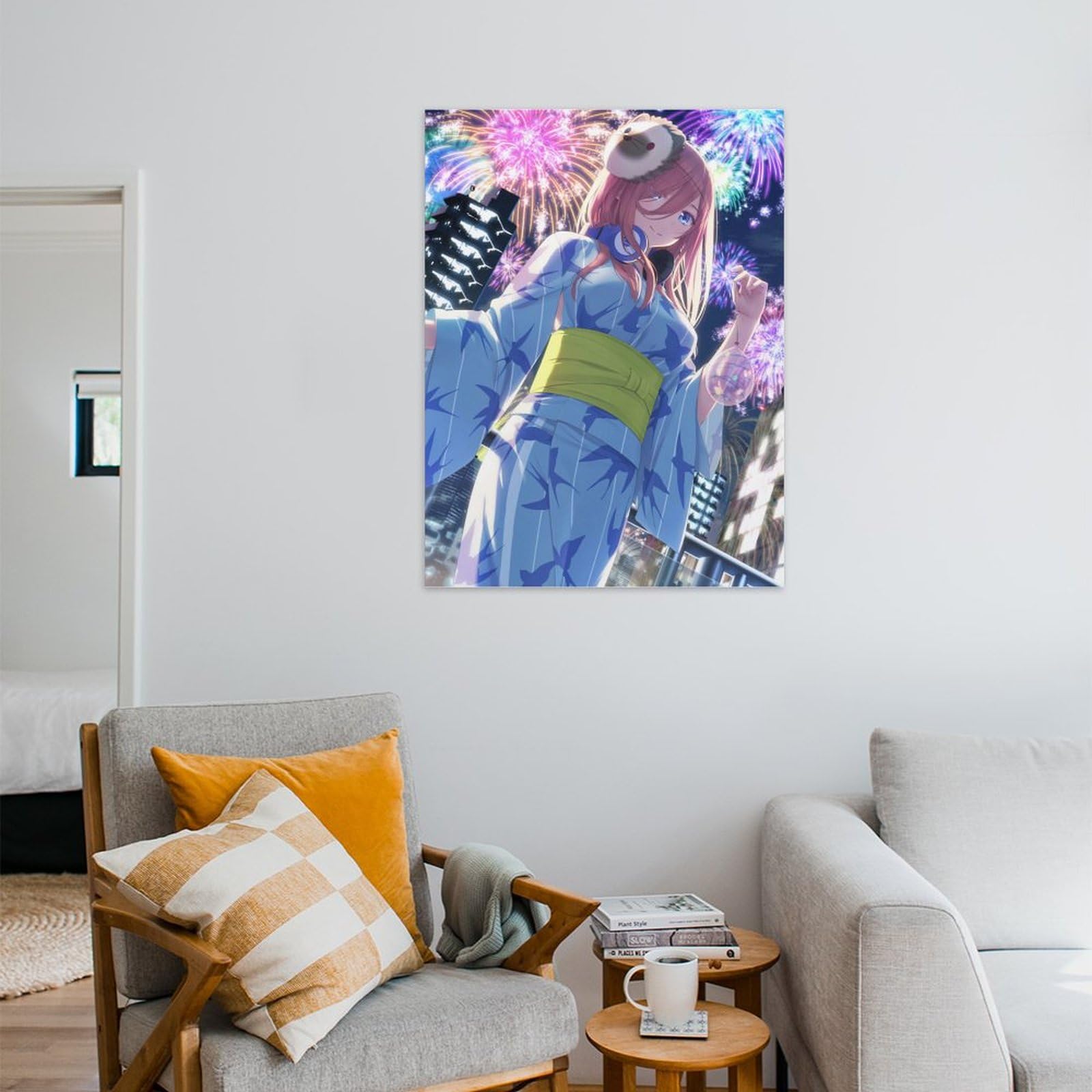 Amazon.co.jp: 絵画 大型 中野三玖 花火 五等分の花嫁 アートパネル