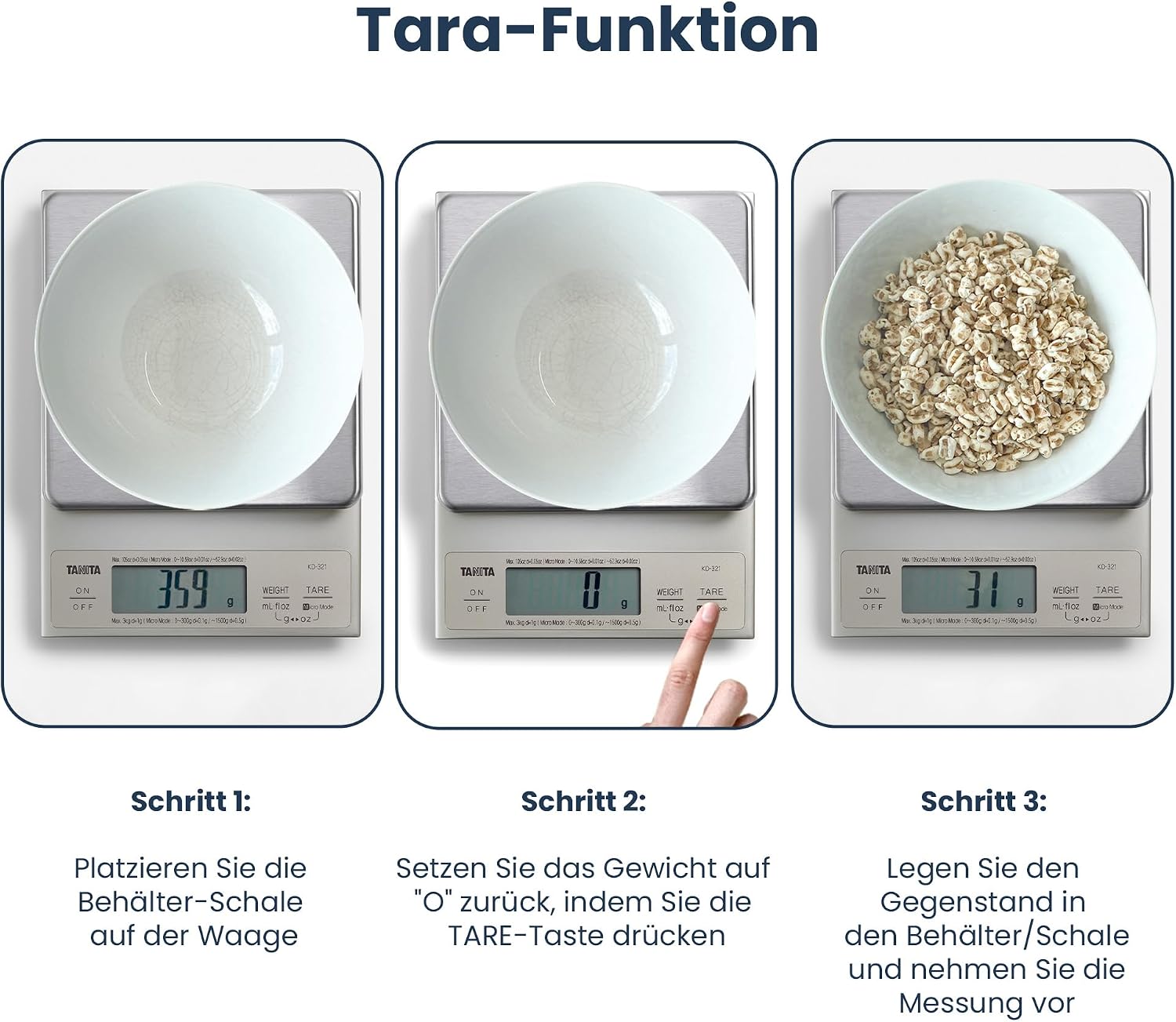 TANITA KD-321 Digital Kitchen Scale 3Kg-Silver