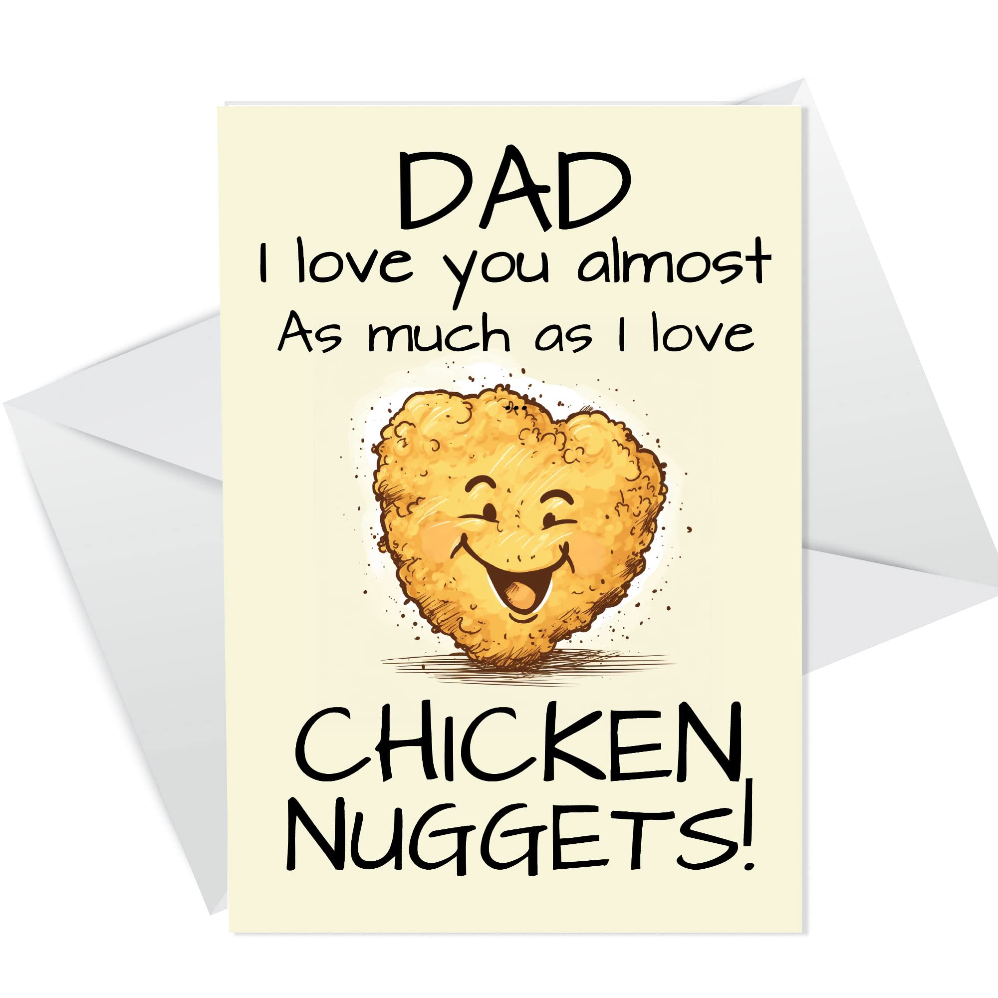 RED OCEAN Funny Happy Father's Day Card Chicken Nugget Theme Funny Birthday Card For Dad Humour Joke Dad Card