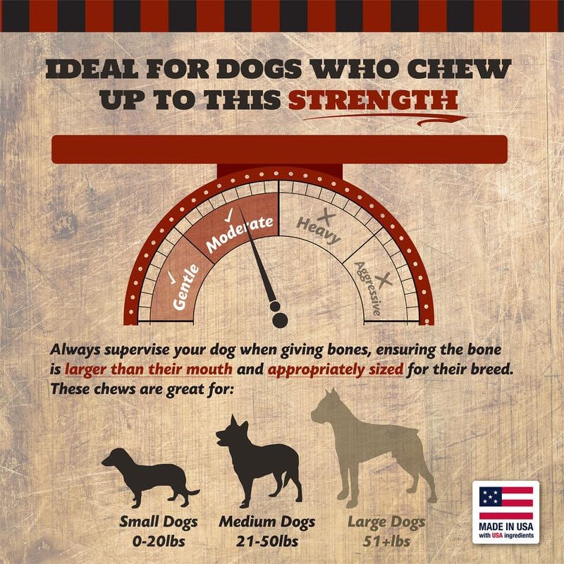 Miniatura 4 de THE COUNTRY BUTCHER Huesos de perro de médula de res de 2 pulgadas para masticadores agresivos, golosinas para perros de raza media, natural,