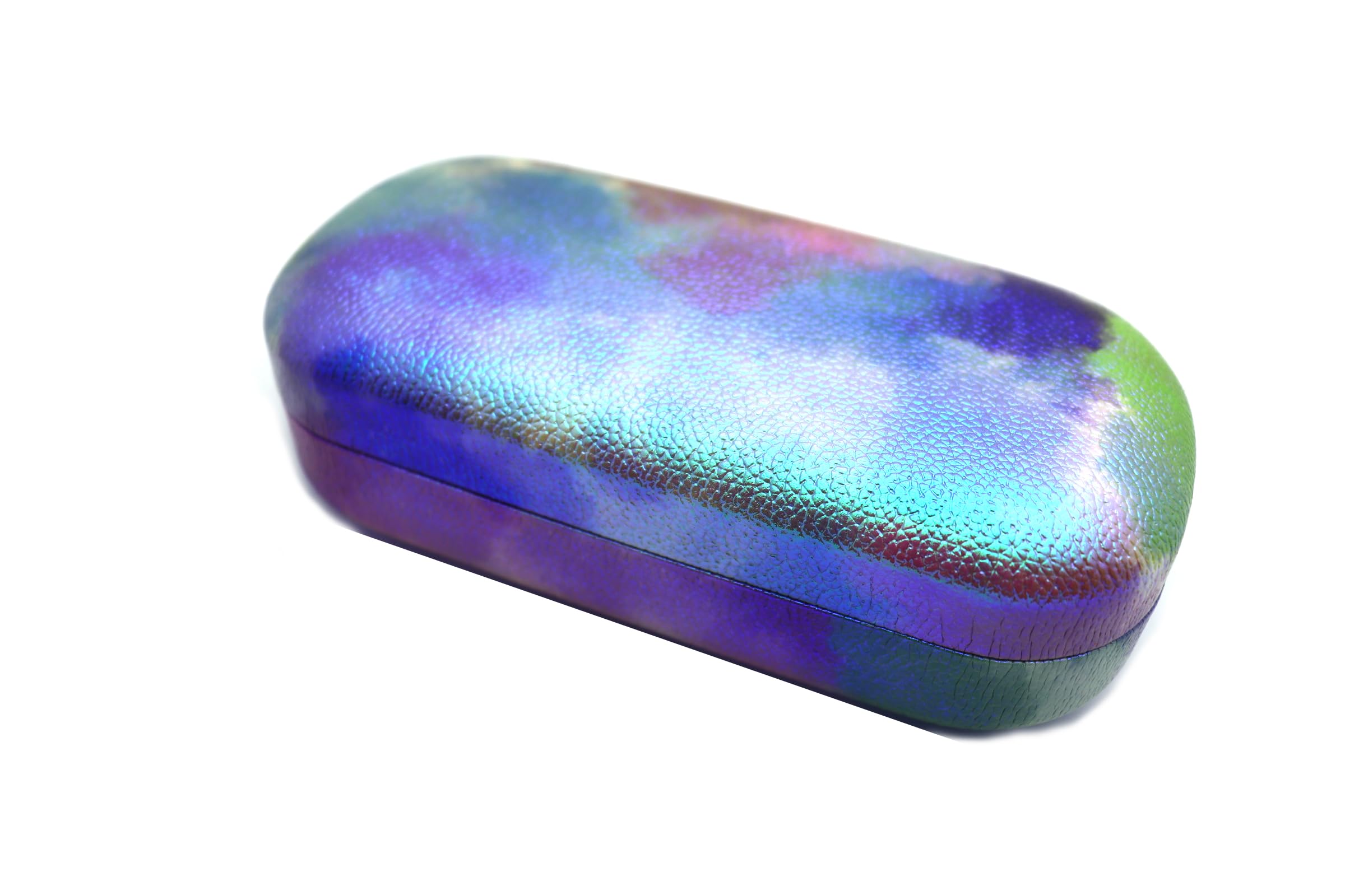 KIKISTO Tie Dye, Terrazzo, medium size Sports Protective Hard Case for Eyeglasses and Sunglasses w/Cleaning Cloth E (TZ1 Iridescent Watercolor B)