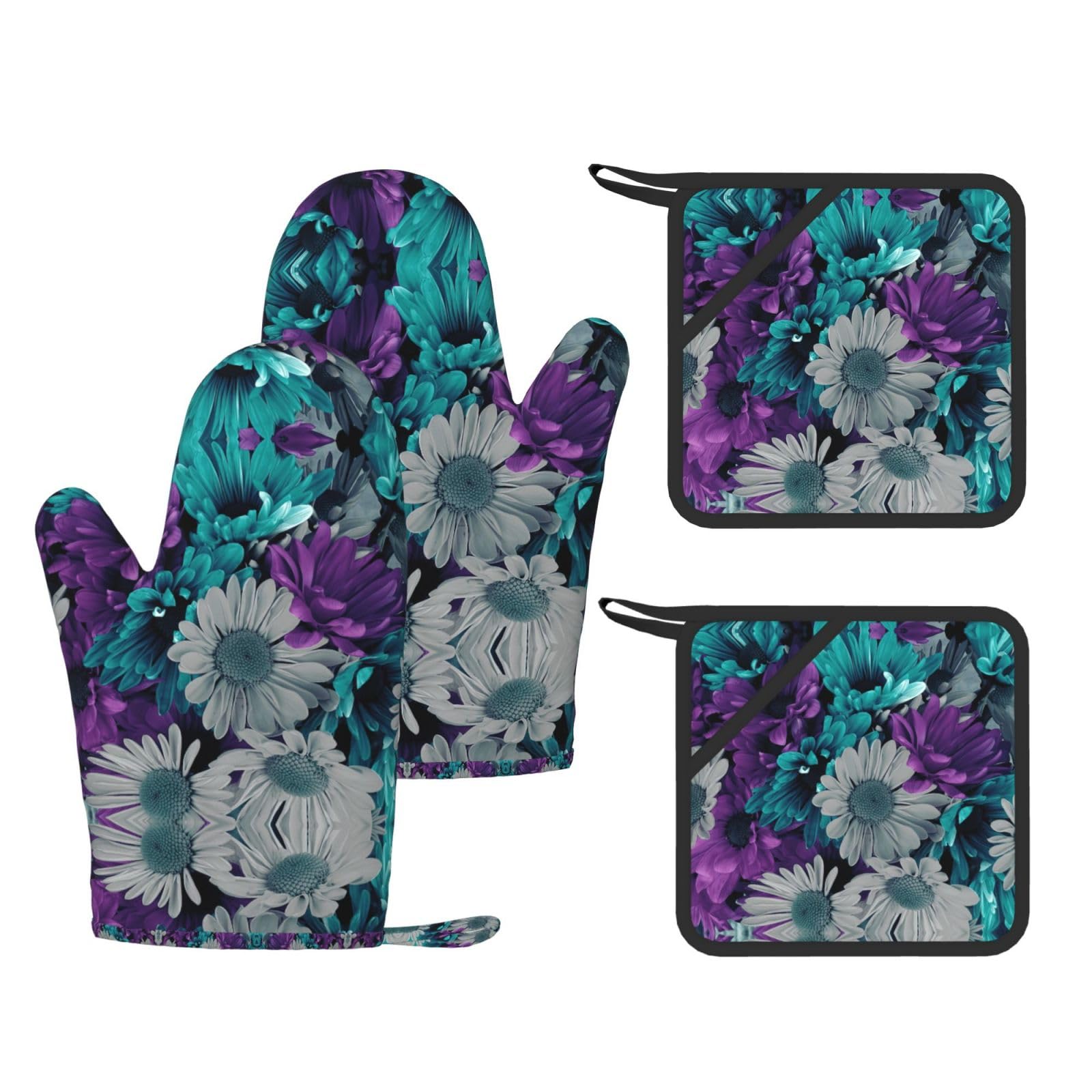 Gants de cuisine en silicone de qualité supérieure motif floral