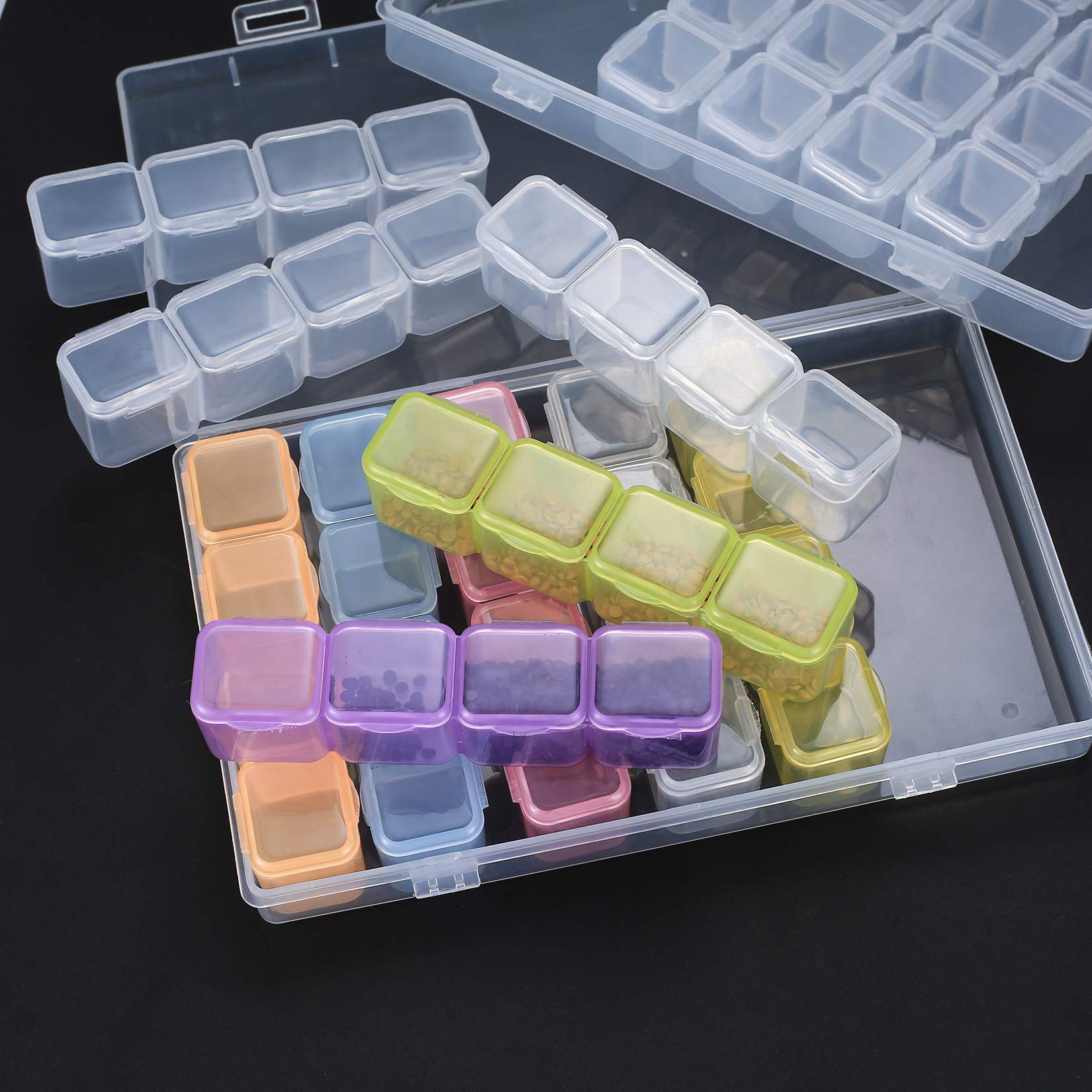 Scatole Organizer Per Perline E Gioielli - 2 Pezzi Con 28 Griglie Removibili - Foto 14