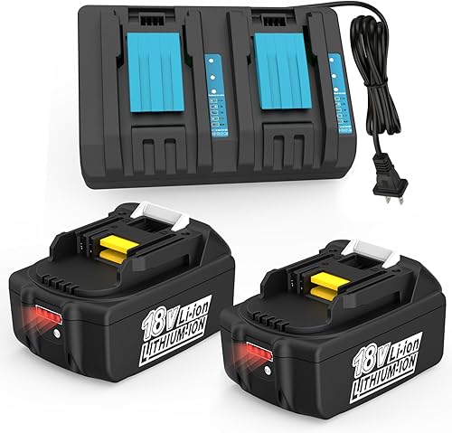 Miniatura 1 de 6.5AH Replacement for Makita 18V Battery and Charger Pack LXT BL1860B BL1850B BL1840B BL1830B & DC18RD Compatible with Makita 18 Volt Cordless Power