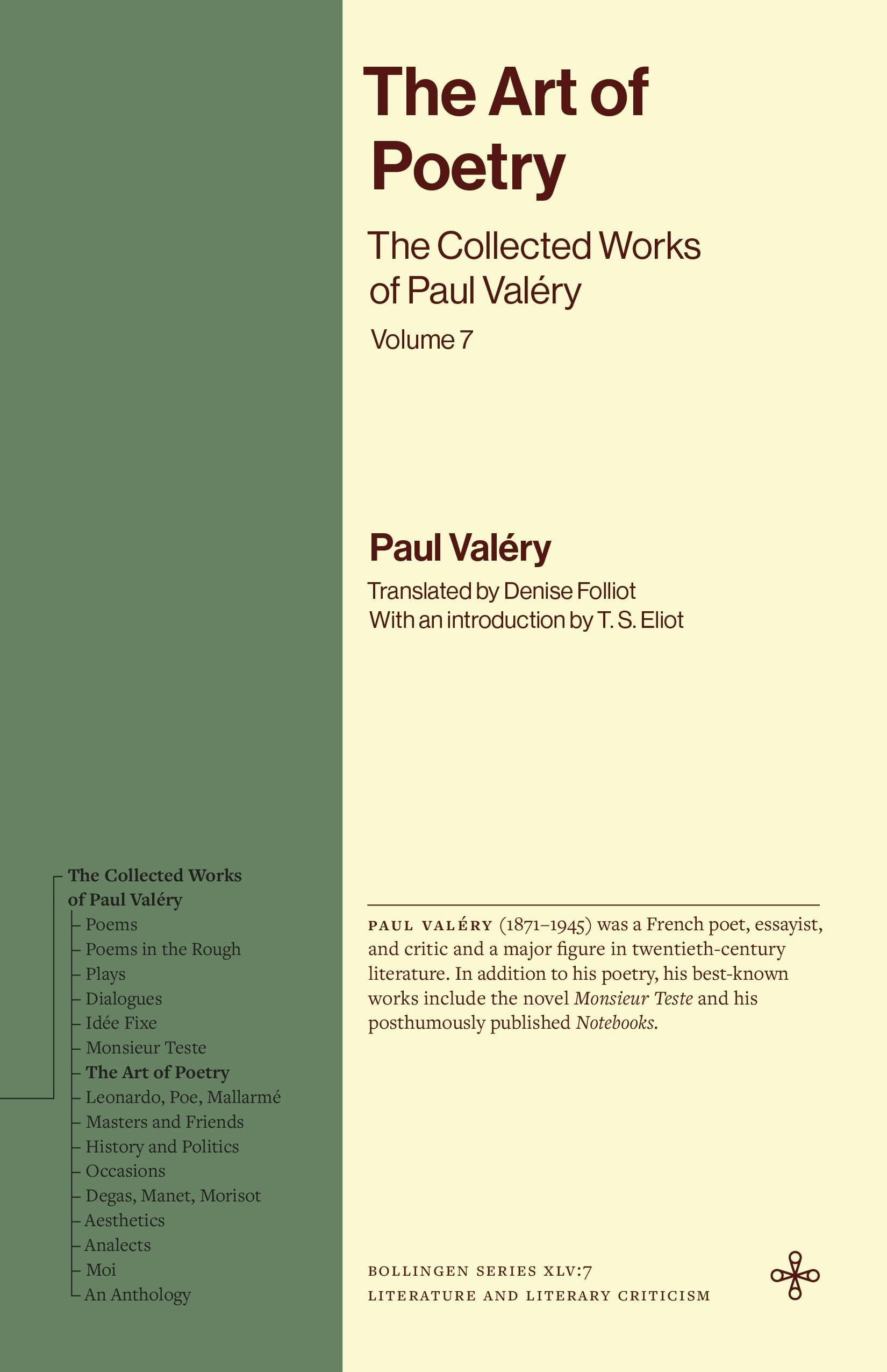 The Art of Poetry : The Collected Works of Paul Valery, Volume 7