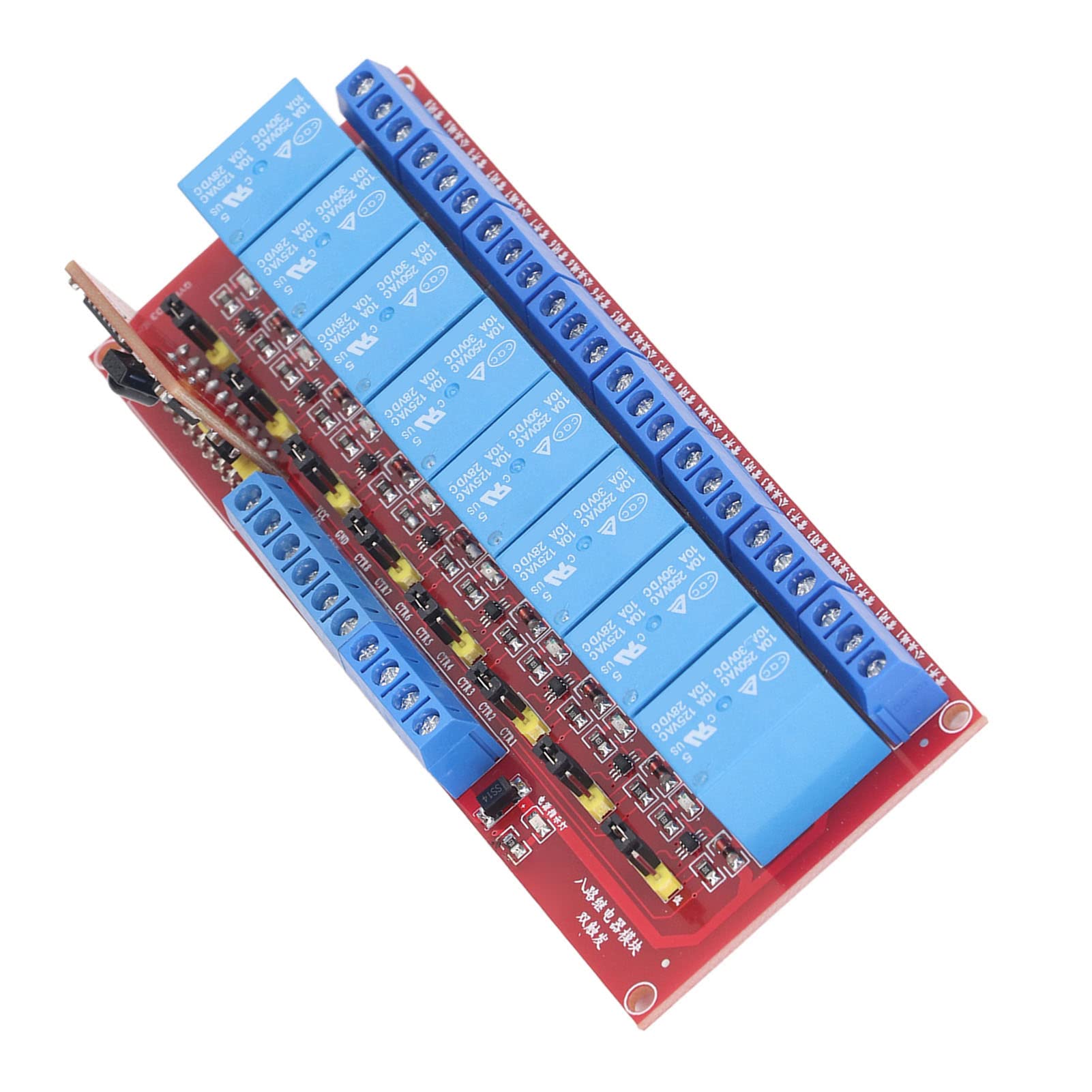Placa Receptora de relé Inalámbrica Infrarroja Universal con Capacidad de 10A, Puerta de Luz de Motor de 8 Canales, Controlador de Interruptor de Control Remoto Seguro DIY (5v)