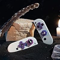 Vista 6 de Jusy Cross D-Pad - Juego de tapas de botón para pulgar, compatible con Nintendo SwitchOLED, Cool Luminous 3D Soft Silicone ABXY Botones Adhesivos