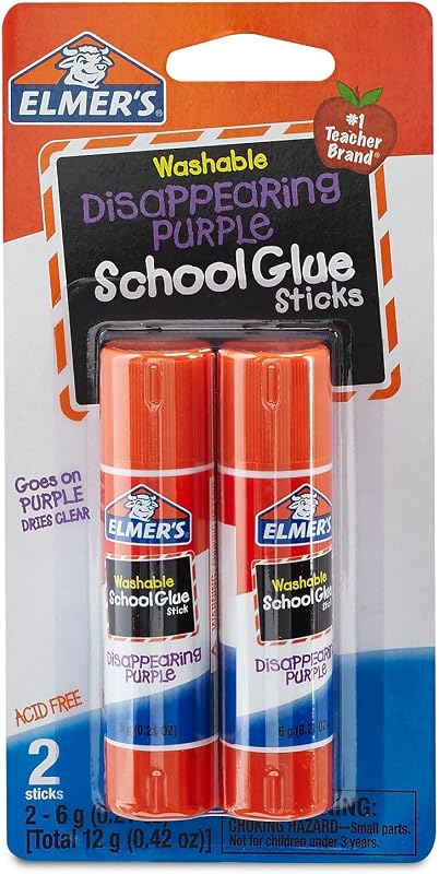 Glue Stick 2pk 6G Disap PURPL