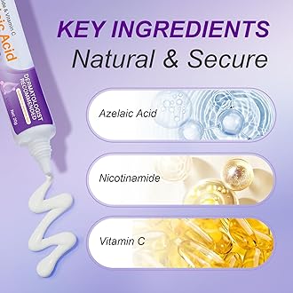 Azelaic Acid for Face Balance Skin Tone & Cleanse Pores, Azelaic Acid Serum with 12% Acido Azelaico-Relieve Acne, Blackhead & Redness,Premium Skin Care, 20g