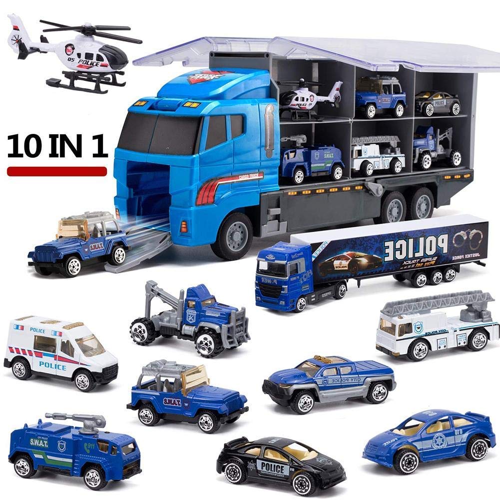 【全１５点】働くミニカー・トラック・ヘリコプターなど Amazon.co.jp: カートラックキャリアトランスポーター10in1ミニ