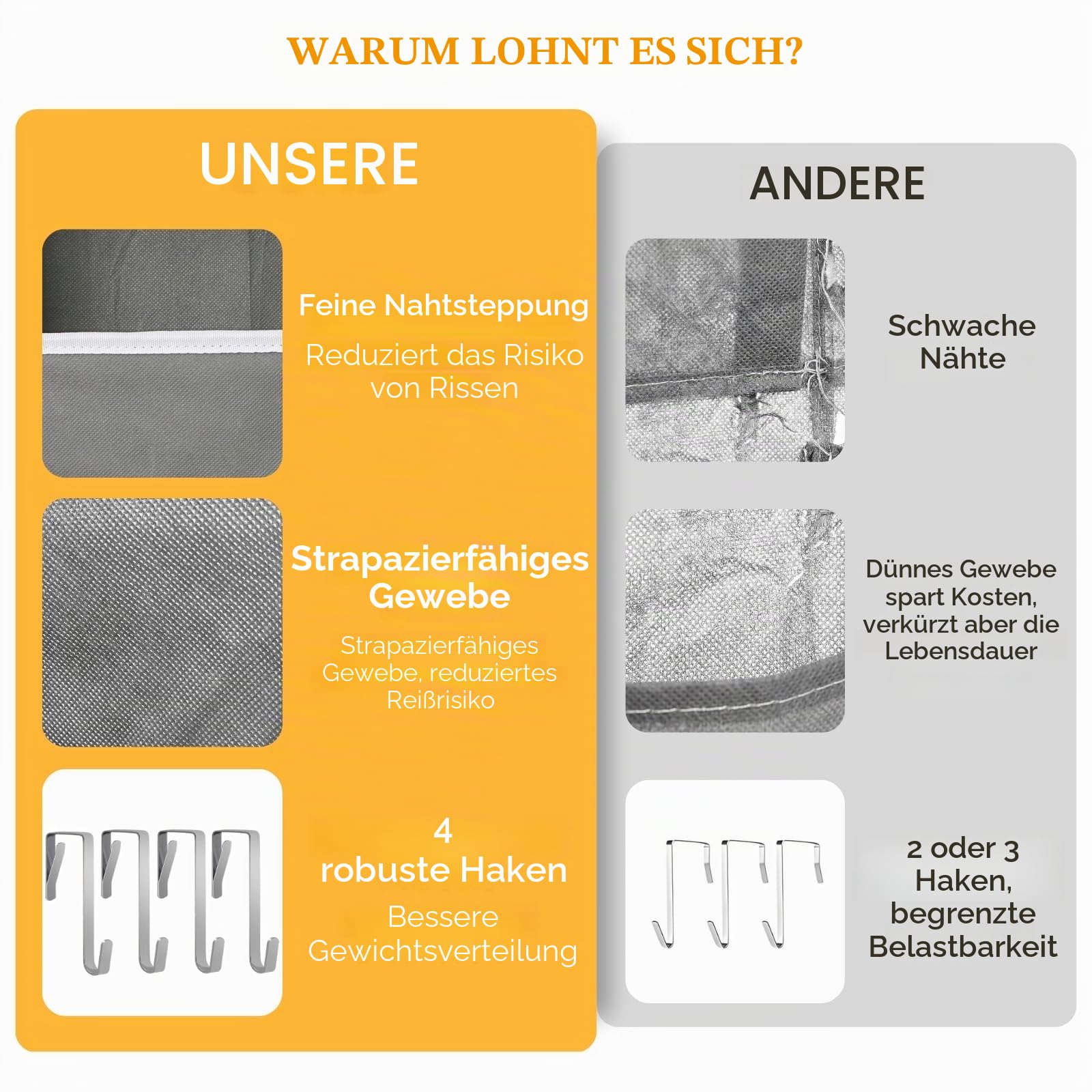 Tür-Organizer, 5-stöckig, extra groß, hinter der Tür, mit 10 großen Front- und 10 Netztaschen, 36,3 kg Kapazität, Hängeaufbewahrung mit transparentem Fenster, Kinderspielzeug, Schuhe, Windeln,