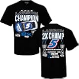 Kyle Larson 2025 NASCAR 2X Championship Stats T-Shirt Black