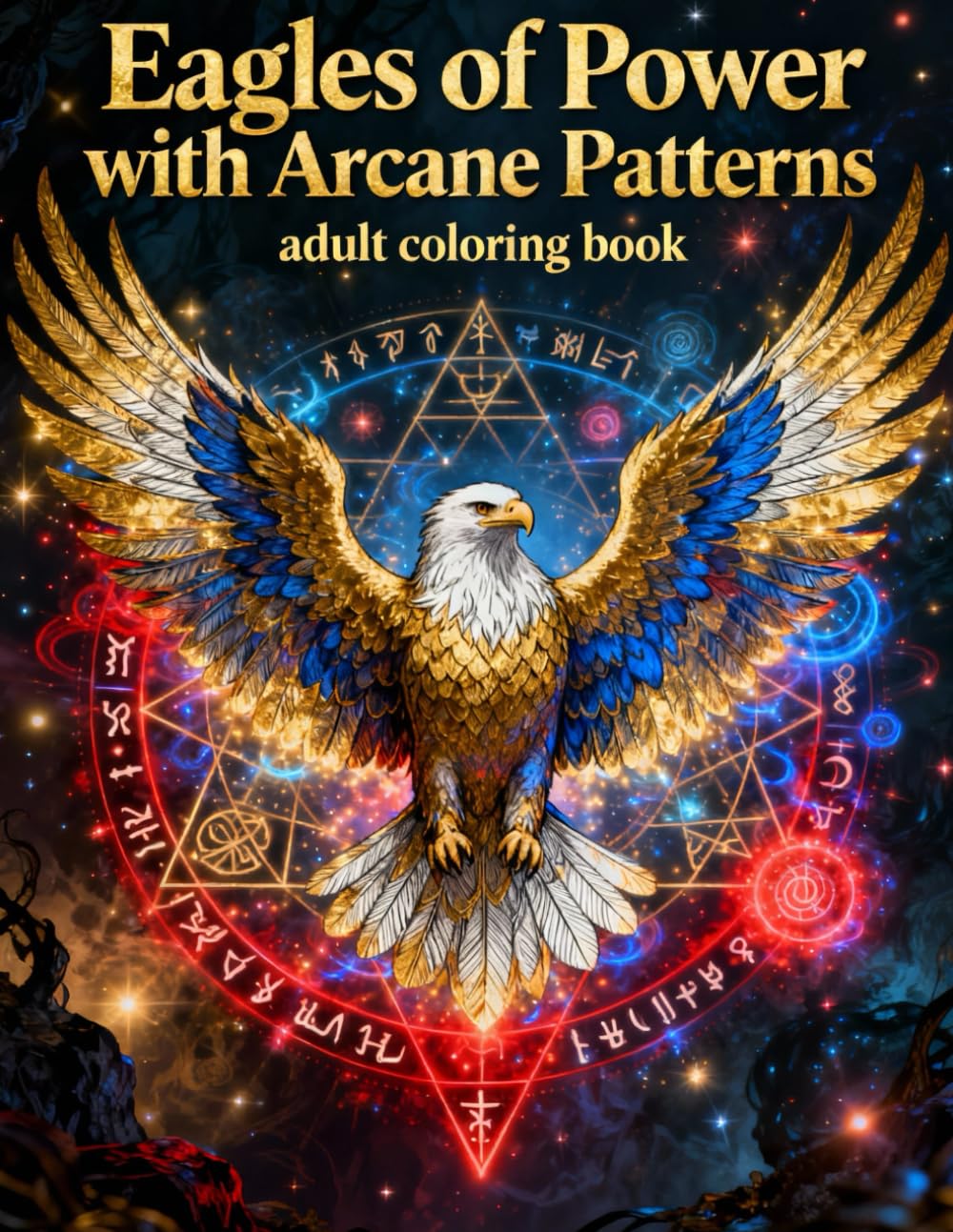 Eagles of Power with Arcane Patterns: A Mystical Adult Coloring Book Featuring Majestic Eagles, Sacred Geometry, and Intricate Arcane Designs for Relaxation and Creativity (Legends of Feather & Fur)