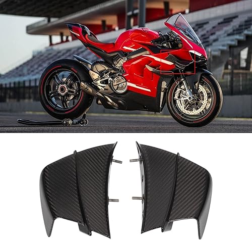 Miniatura 5 de Aletas de motocicleta 2 piezas de fibra de carbono 3K de motocicleta aerodinámica alerón lateral alerón accesorio de repuesto para Ducati V4 V4S V4R