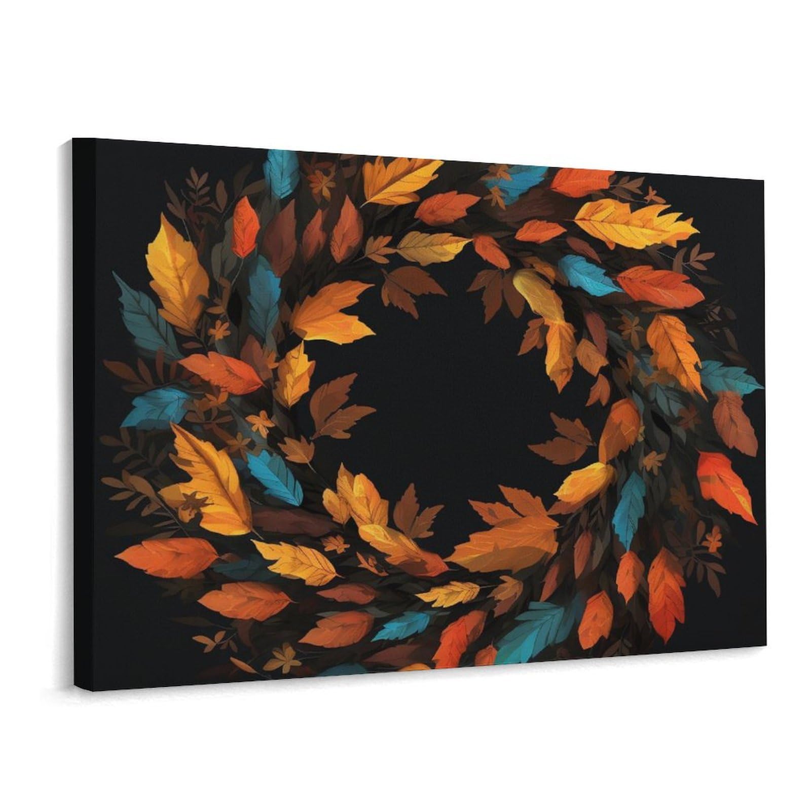 Canvas Wall Art for Living Room Prints Aesthetic Poster Canvas Paintings Prints Thanksgiving Leaves Wreath Pictures ArtWork Office Wall Decor Modern Abstract Wall Art for Bedroom Home Decor 30x40 Cm